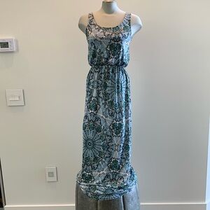 QED London Blue and Green Maxi Dress